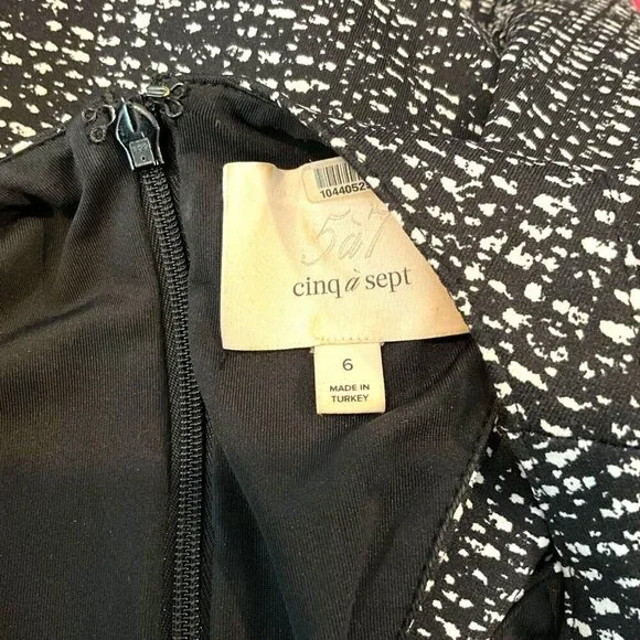 Cinq a Sept Pandora Cocktail Dress Size 6 Sleeveless Black Cutouts Pockets - Picture 13 of 15